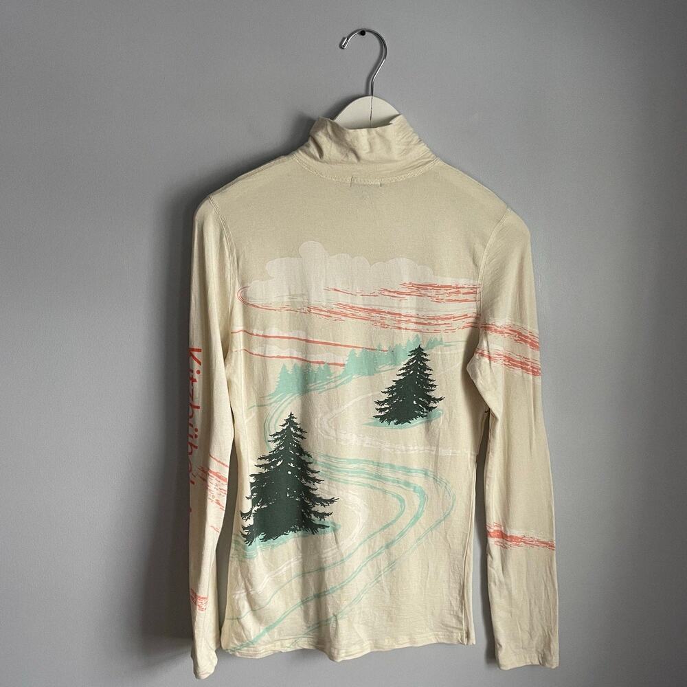 Neve Ski Quarterzip Jumper Base Layer Top Silk Wool Blend For Women Beige sz S - Picture 11 of 11